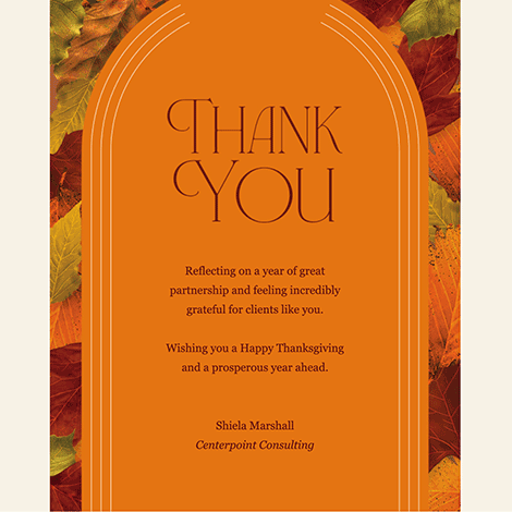 Thank You Thanksgiving Message for Clients eCard